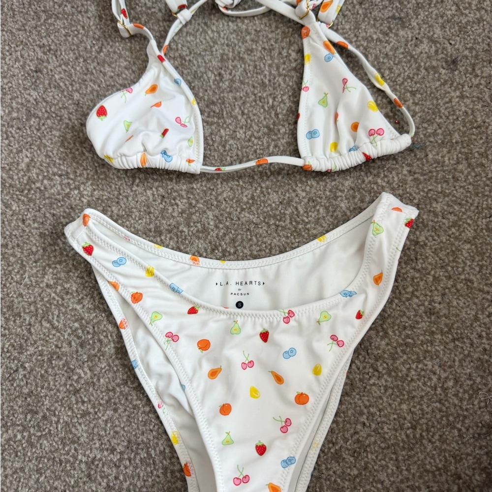 Pacsun Fruit-Print Triangle Bikini Set